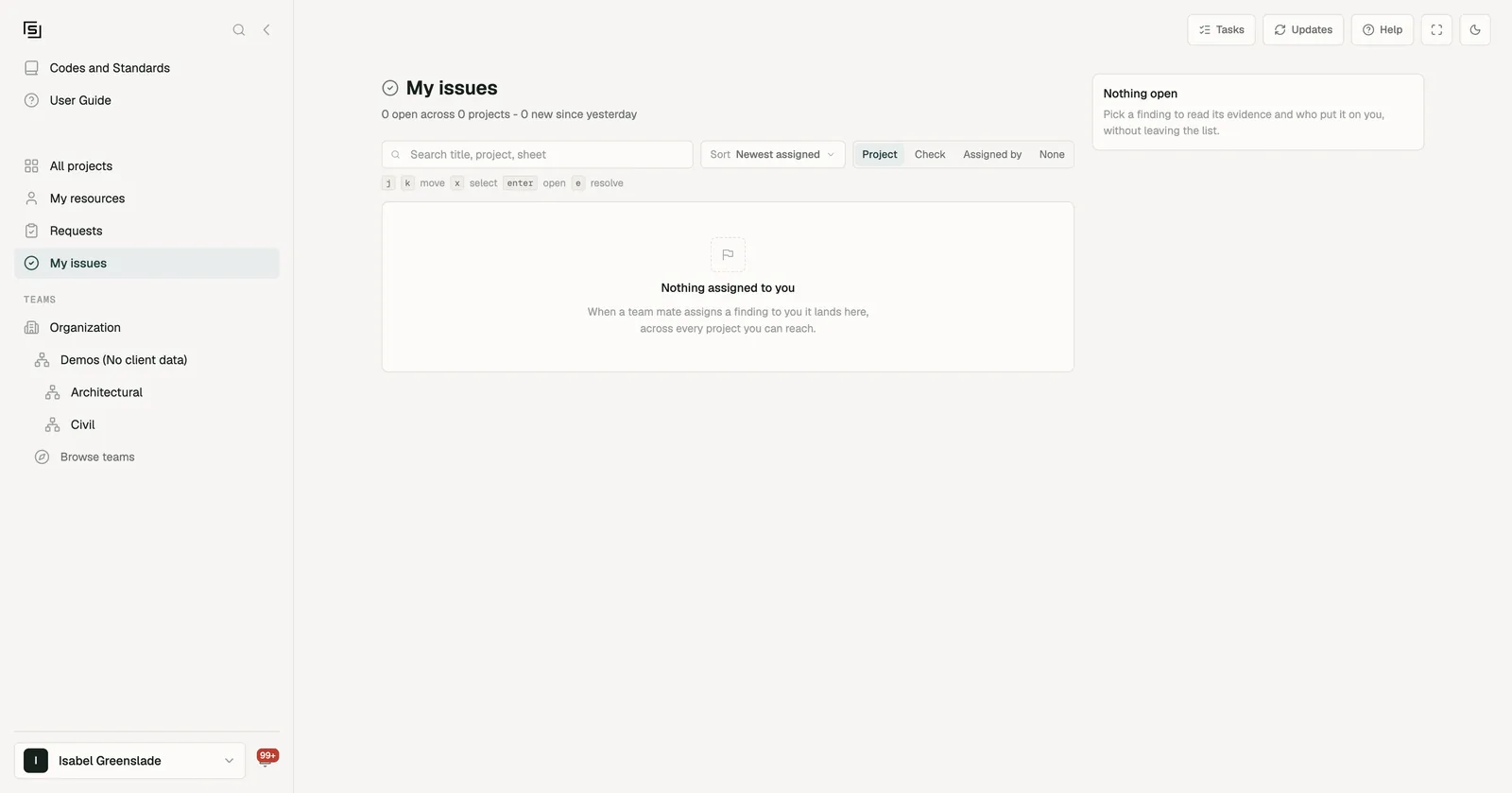 My issues, with its search, sort and filters