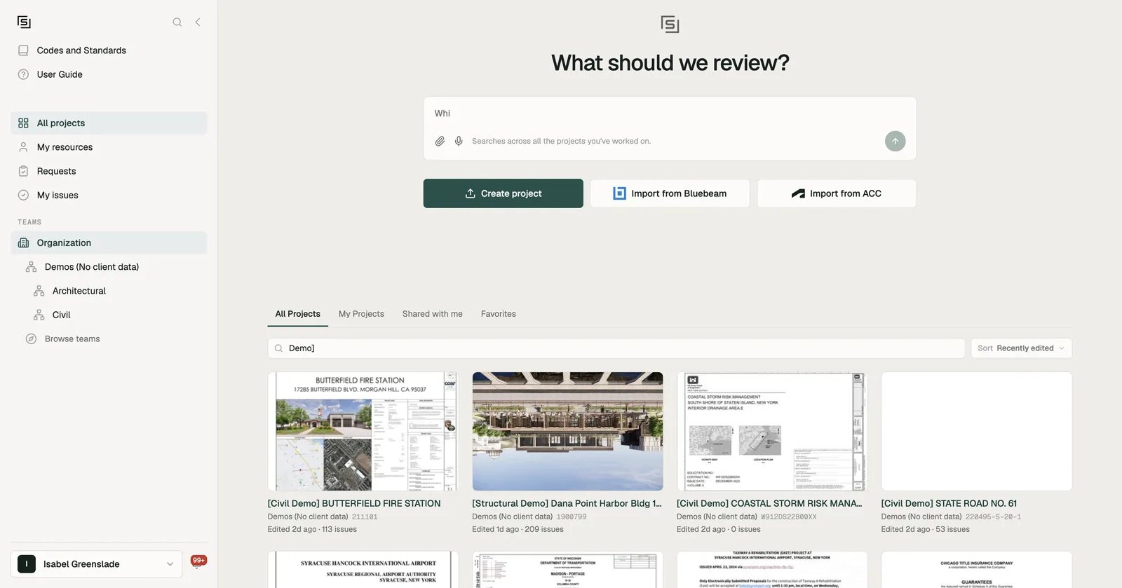 The home page in the current layout